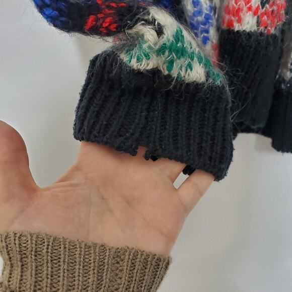 Vintage Le Moda Knitwear Hand Loomed Mohair Wool Blend Patterned Cardigan - Picture 8 of 10